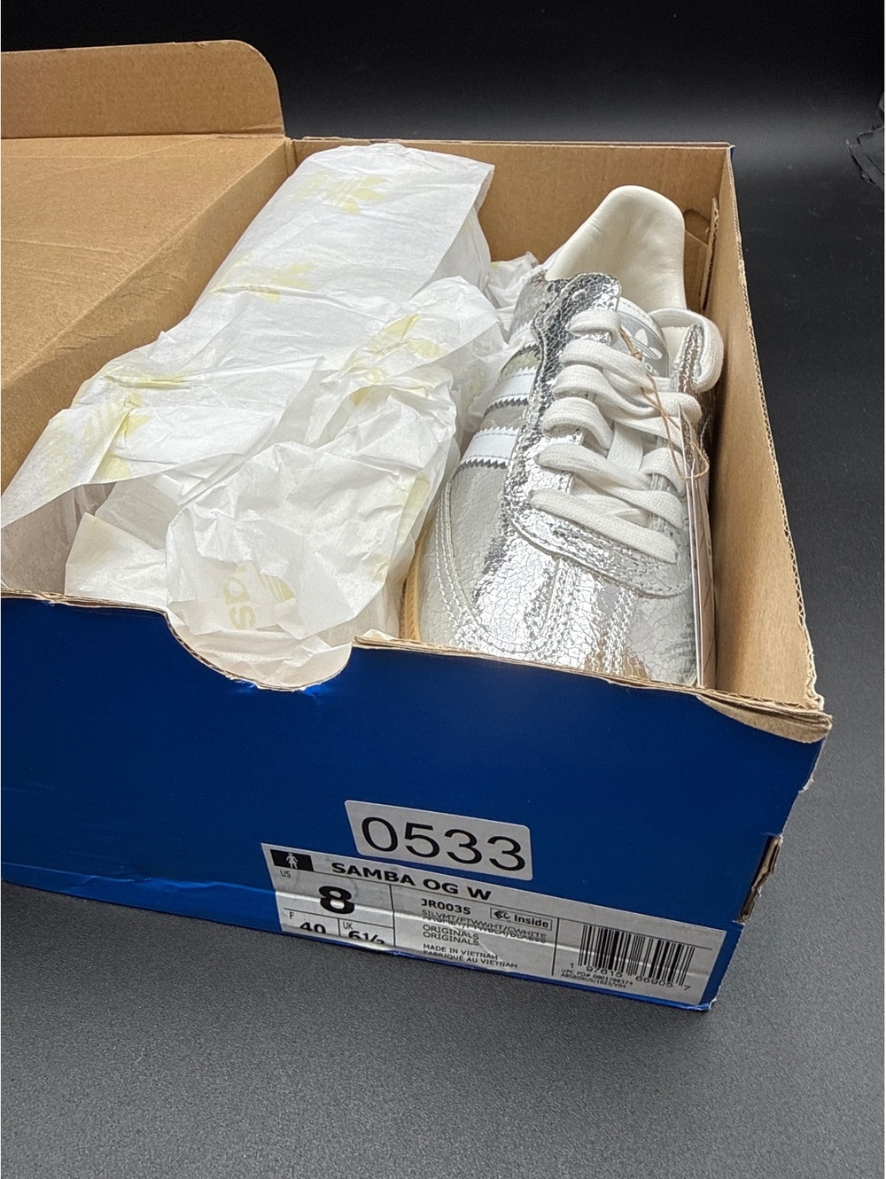 Adidas Samba OG W Silver Metallic White Size 8 US Sneakers - Picture 9 of 11